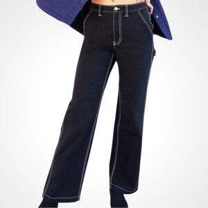 Like New Aritzia Tna Greenwich Carpenter Contrast Stitch Pants Blue Size 6